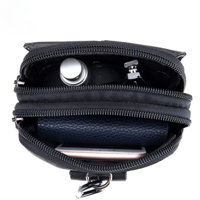 Men's Fanny Pack Casual Soft Genuine Cowhide Leather Mobile Flap Pocket Belt Cross Waist Bag