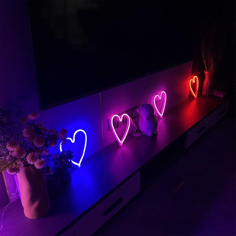 5v Led Neon Light Love Shape For Wedding Party Proposal Birthday Confession Scene Layout Valentine's Day Home Decoration