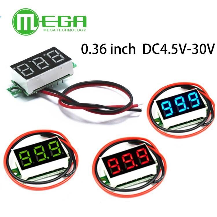 0.36 pouces vert seconde ligne précision dc voltmètre numérique tête LED voltmètre numérique DC4.5V30V