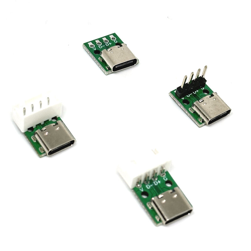 Tipo C Conector Soquete para Linha de Dados Cabo, Teste PCB Board Adapter, Tipo C, Tipo C, USB 3.1, 16 Pin, 4P, 10 Pcs, 5 Pcs, 1Pc