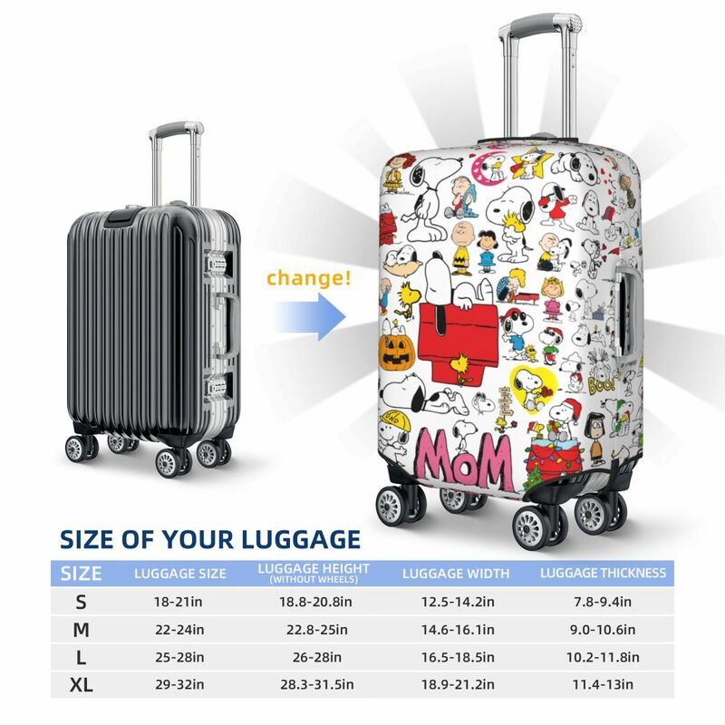 Cubierta de maleta personalizada con dibujos animados, cubiertas protectoras lavables para equipaje de 18 a 32 pulgadas