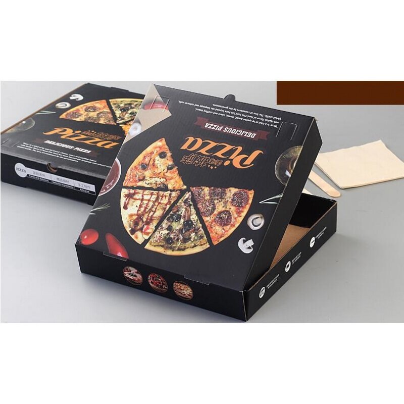 Kustom product2024grosir 8 10 12 16 inci karton Pizza bisa dipakai ulang kustom dicetak kertas bergelombang kemasan kotak Pizza Murah