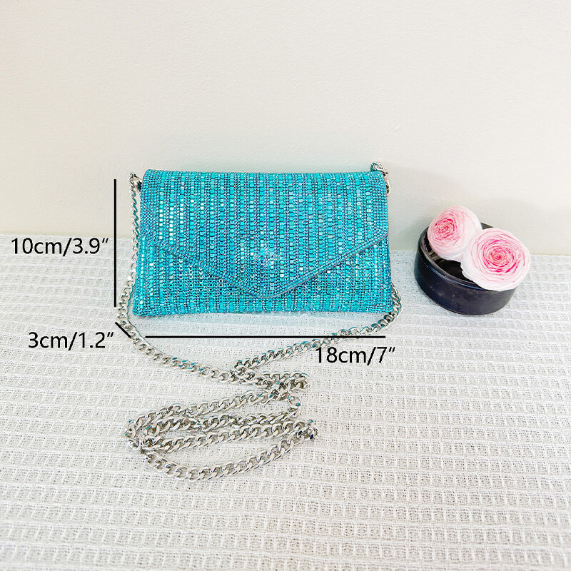 JIOMAY luksusowe torebki markowe torebki z kryształkami łańcuszek wieczorowe kopertówka na ramię na portfele ślubne torba Crossbody dla kobiet 2024