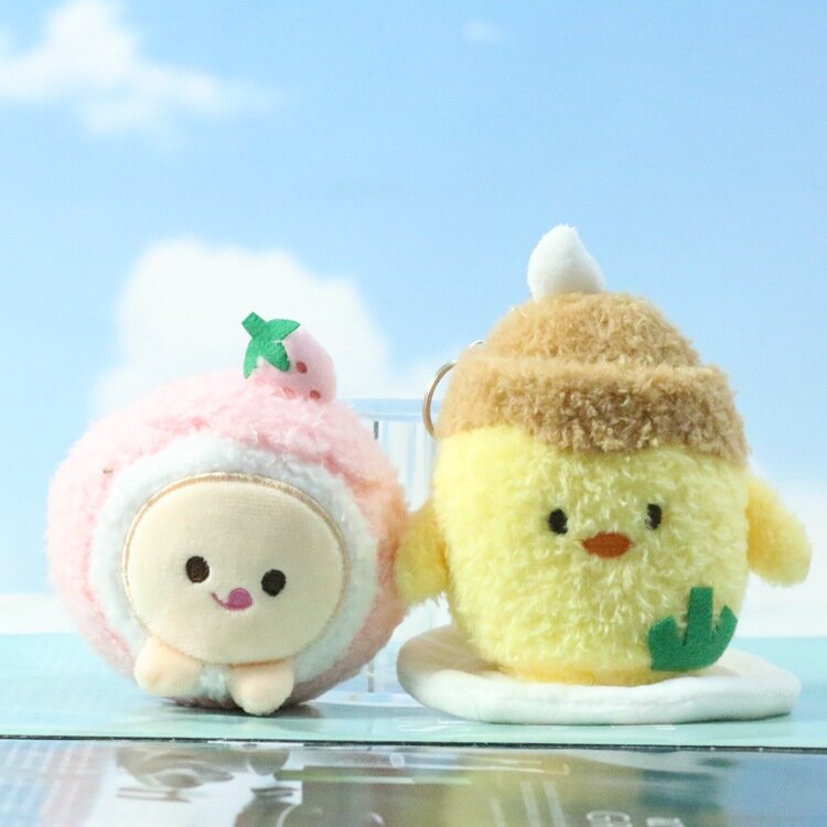 12cm Hot Cute Strawberry Hedgehog Pendant Doll Cartoon Plush Toy Bag Charme Keychain Doll Children's Birthday Gift Doll
