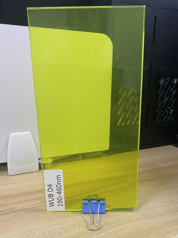 블루 레이저 보호 스크린, O.D 4, 두께 5mm, PMMA 재료