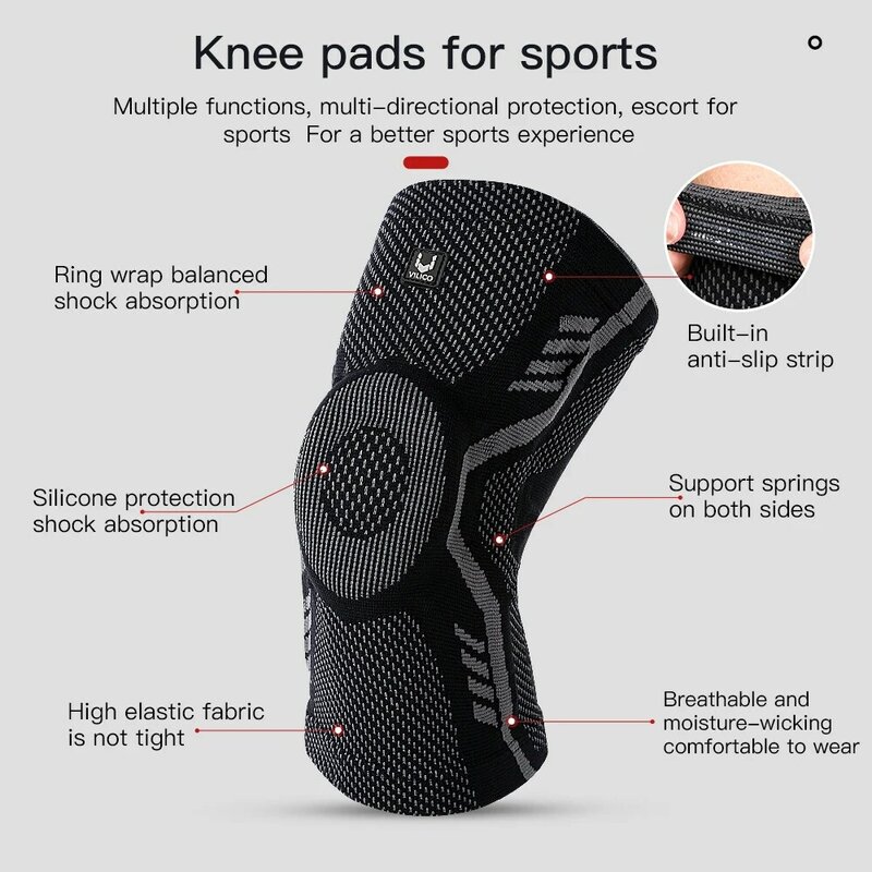Knee Pads Spring Brace Knitted Compression Full Protect Knee Sleeve Elastic Breathable Meniscus Patella Protection Knee Support