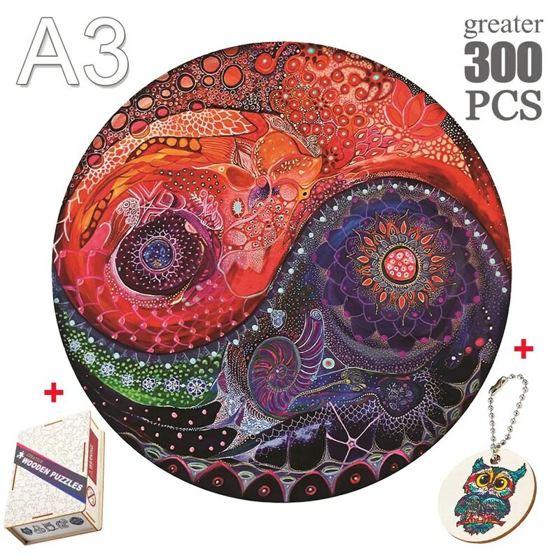 Artistic Mysterious Wooden Puzzles Wooden Jigsaw Puzzle Diy Wood Crafts Parent-child Educational Interactive Toys For Kids Adult