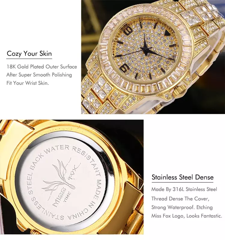 Мужские кварцевые часы Iced Out, роскошные часы в стиле хип-хоп с блестящими бриллиантами, мужские водонепроницаемые часы в стиле хип-хоп , мужские часы с фианитами, серебристая сталь , часы