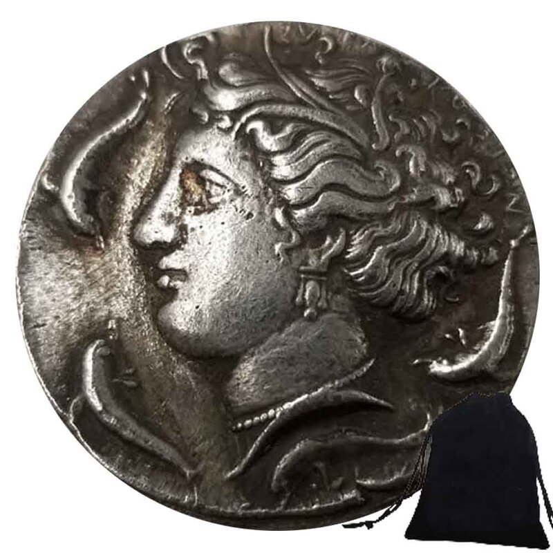 Luxe Historische Griekse Godin Van Wijsheid 3d Kunst Grappige Munt/Veel Geluk Herdenkingsmunt Zak Geheugen Munt