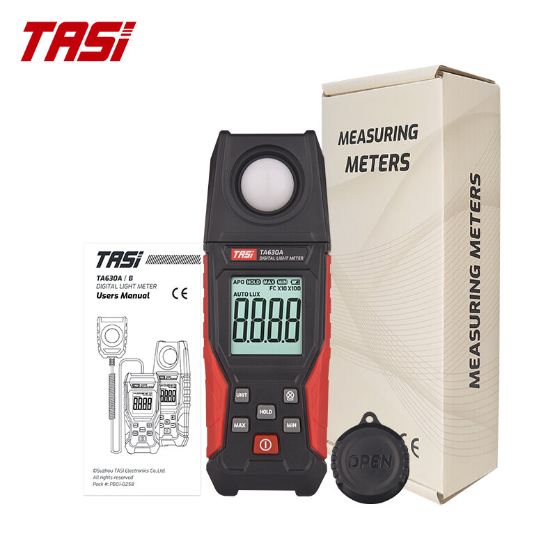 TASI CE 인증 조명 계량기, LED 조명 자연광 측정, 200000lux 디지털 조명 계량기, TA630A TA630B