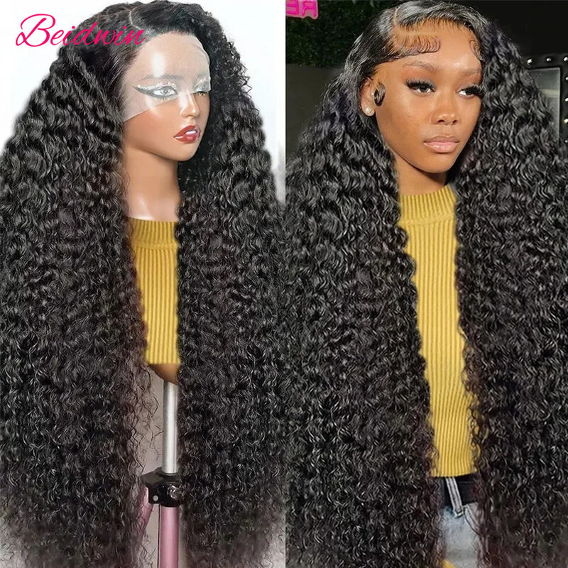 Glueless Curly Lace Front Wig, Cabelo Humano, Peruca Frontal de Onda Profunda, Pronto para Usar, 13x4 HD