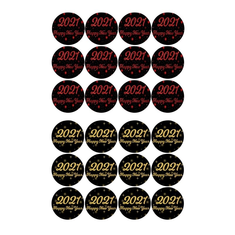 120 arkuszy złota 2021 szczęśliwego nowego naklejki okrągłe etykiety samoprzylepne dla majsterkowiczów uszczelka do koperty