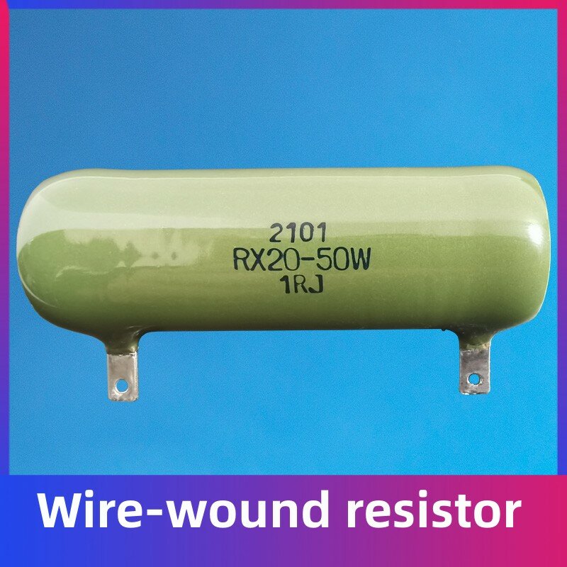1 buah RX20 tipe tabung Vitreous daya tinggi RX20-ZG11 Resistor luka kawat tegangan 40W 50W 1R 2R 5R 10R 20R 25R 30R 50R 100R
