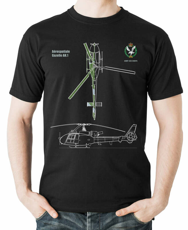 Camiseta masculina de manga curta do exército, corpo aéreo, gazela ocidental AH.1, helicóptero, 100% algodão, o-pescoço, casual, verão, tamanho S-3XL