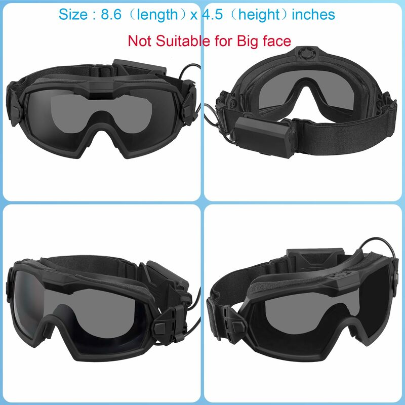 Occhiali softair occhiali tattici antiappannamento con ventola e lenti intercambiabili occhiali da tiro per moto da caccia Paintball