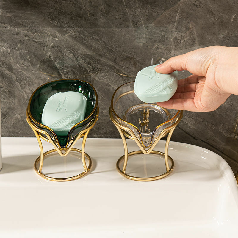 1PC 2022 nowe jasno luksusowy styl kreatywne mydło Box toaleta wc gospodarstwa domowego spustowy bezpłatne perforowane mydło Rack mydelniczka