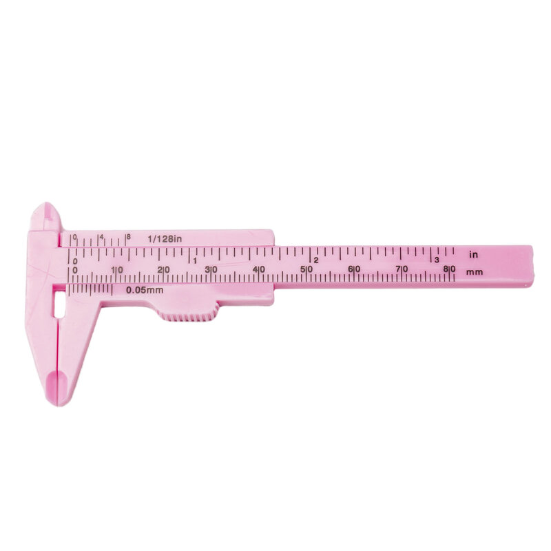 슬라이딩 버니어 켈리퍼 플라스틱 게이지 켈리퍼, 쥬얼리 측정 학교 측정 도구 부품, 이중 체중계 눈금자, 0-80mm, 1 개