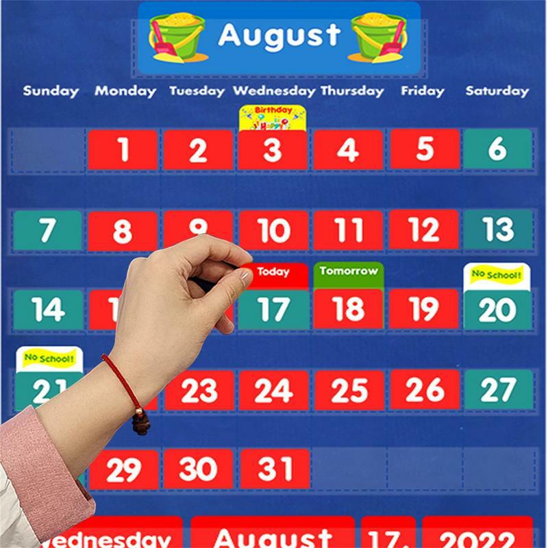 Calendar Pocket Chart Math Pocket Calendar For Students Colorful Classroom Calendar With Word Cards Activity Cards Reusable