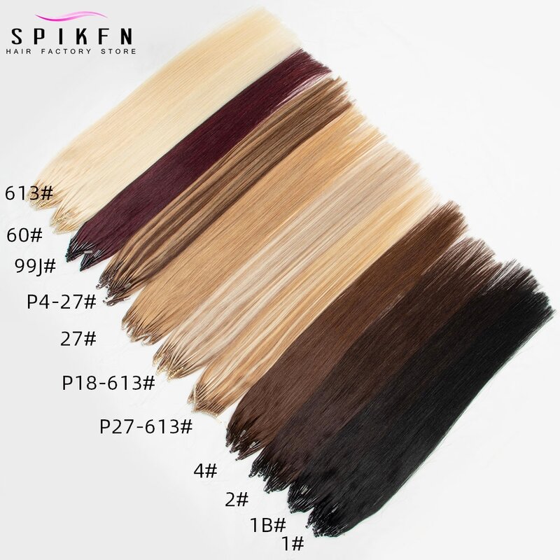 8D Human Hair Extensions Blonde 12" 16" 20" Nano Ring Link Extensions 0.6g/s Machine Remy Human Microlink Beads Hair 30G