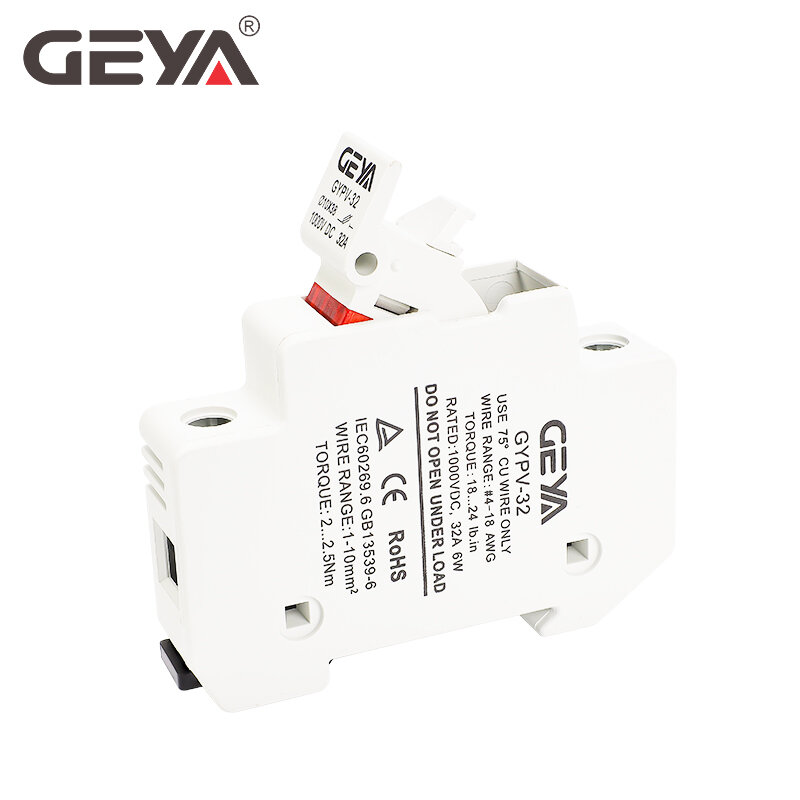 GEYA 1P ฟิวส์ LED Indiactor สำหรับ10*38มม.ฟิวส์ PV Link Solar PV ระบบป้องกัน2A 6A 10A 15A 20A 25A 30A Fuse Link