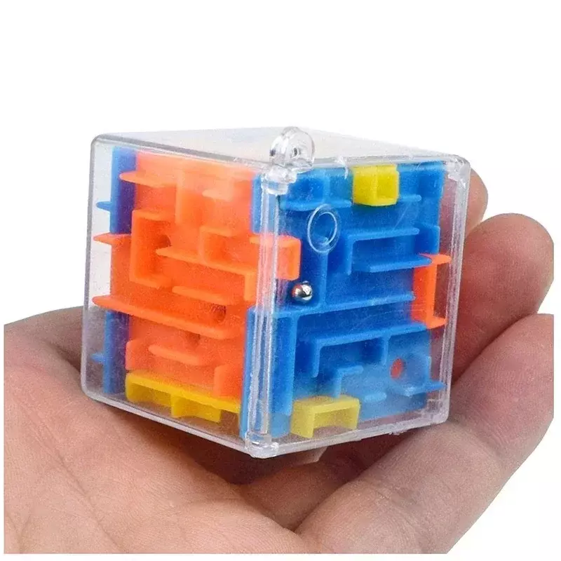 3D 미로 매직 큐브 육면체 투명 퍼즐 스피드 큐브 롤링 볼 매직 큐브 미로 완구 어린이 스트레스 릴리버 완구