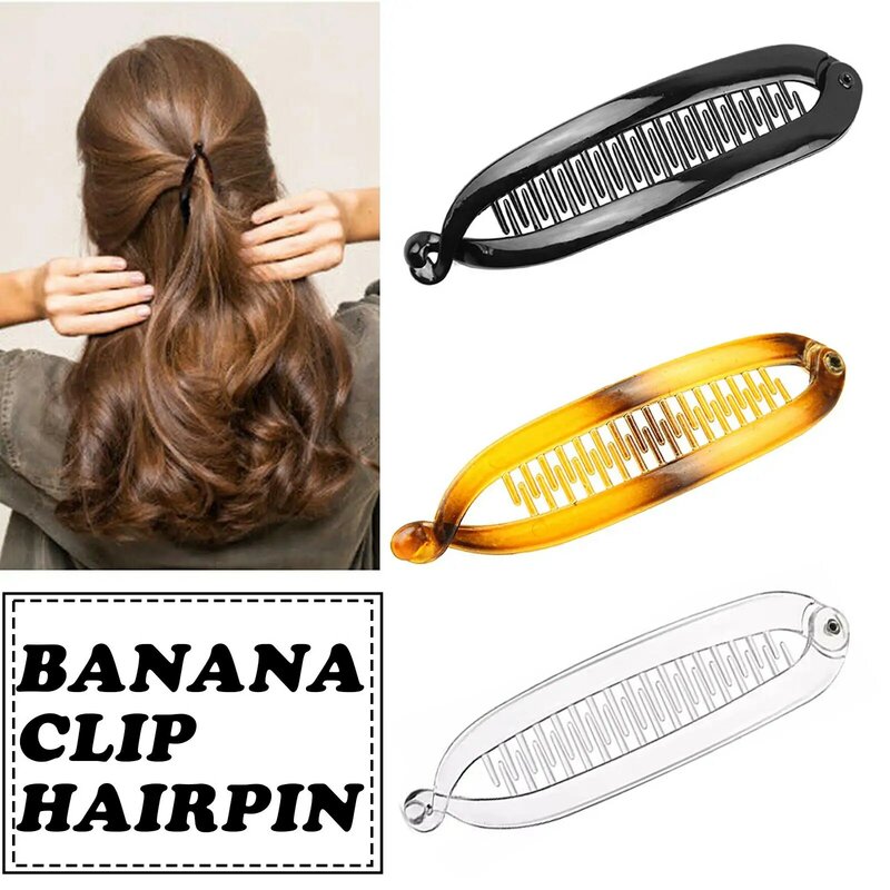 Banana Hair Clip Barley Twist Comb Clamp Grip Slide Fish Banana Hair Claw Clips Hairpins 15CM Women Girls Hair Styling Accessory