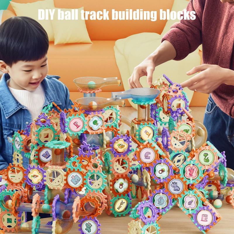 Мраморная дорожка Монтессори STEM, обучающая Строительная игрушка, высококачественные строительные блоки, прочный мраморный трек для детей