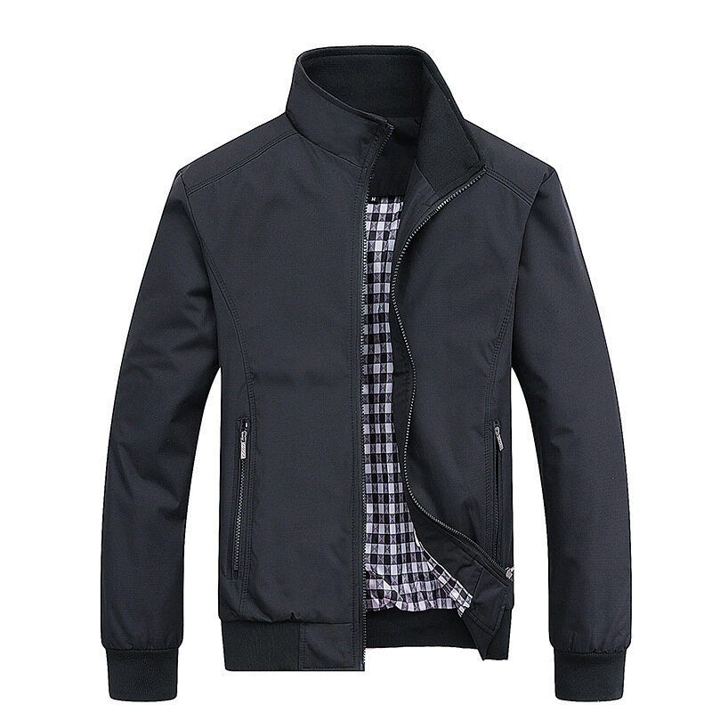 MRMT 2024 Brand New Men's Casual All Match Stand Up Collar Solid Color Fashion Slim Jacket Large Size Top Jacket