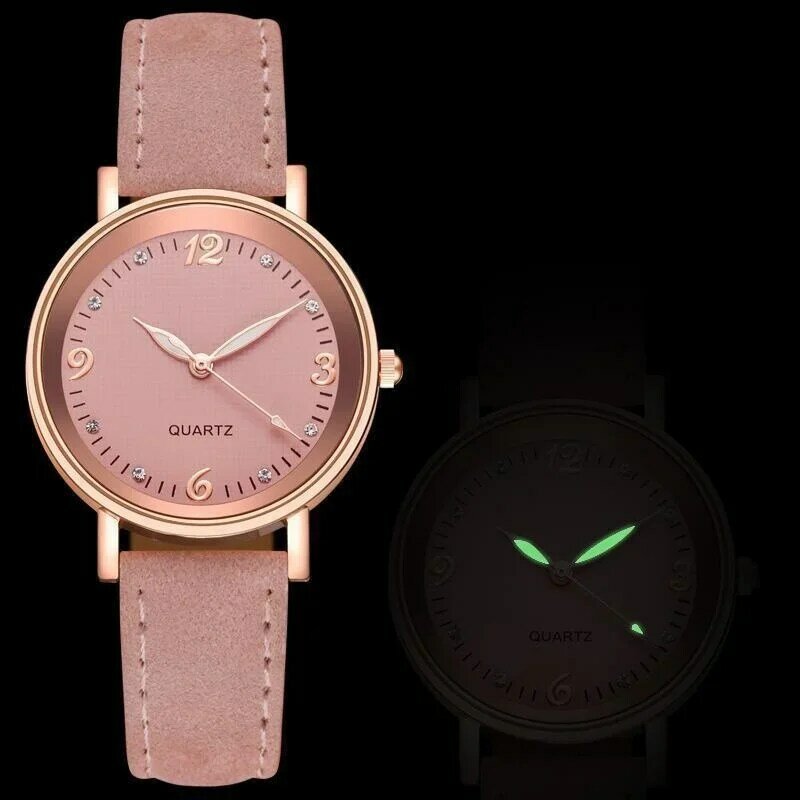 Reloj de pulsera de cuarzo para mujer, correa de cuero Popular, reloj de pulsera informal Simple, moda