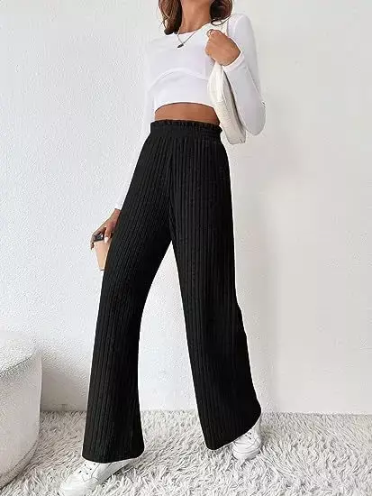 Pantalon large taille élastique pour femme, pantalon tout match, mode décontractée pour femme, nouveau, automne et hiver, 2023