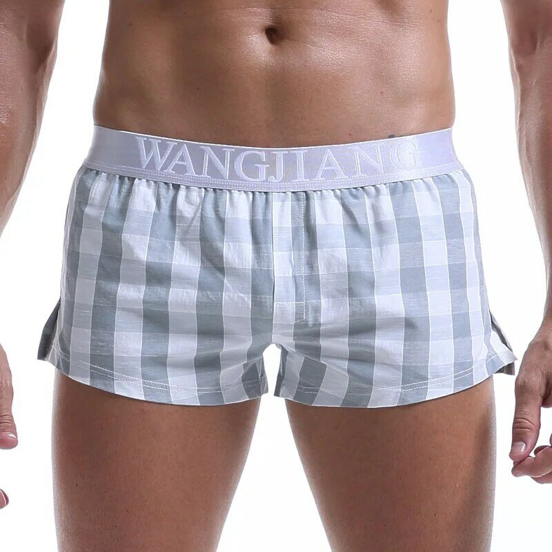 Boxers en coton à carreaux pour hommes, shorts adt, pantalons à flèches, sous-vêtements classiques, vêtements d'intérieur