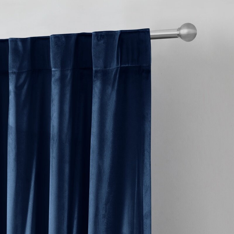 Veludo azul marinho Rod bolso Blackout cortina, 100% Blackout cortina, 52 "x 95"