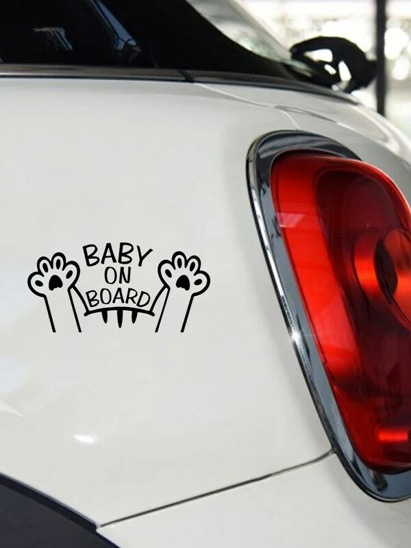 Stiker mobil mode kucing bayi di papan lucu kucing unik stiker Bumper tahan air vinil