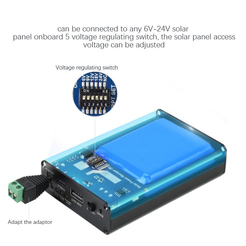 Waveshare módulo de gestión de energía Solar, para paneles solares de 6-24V, con protección de circuito, batería integrada de 10000MAh
