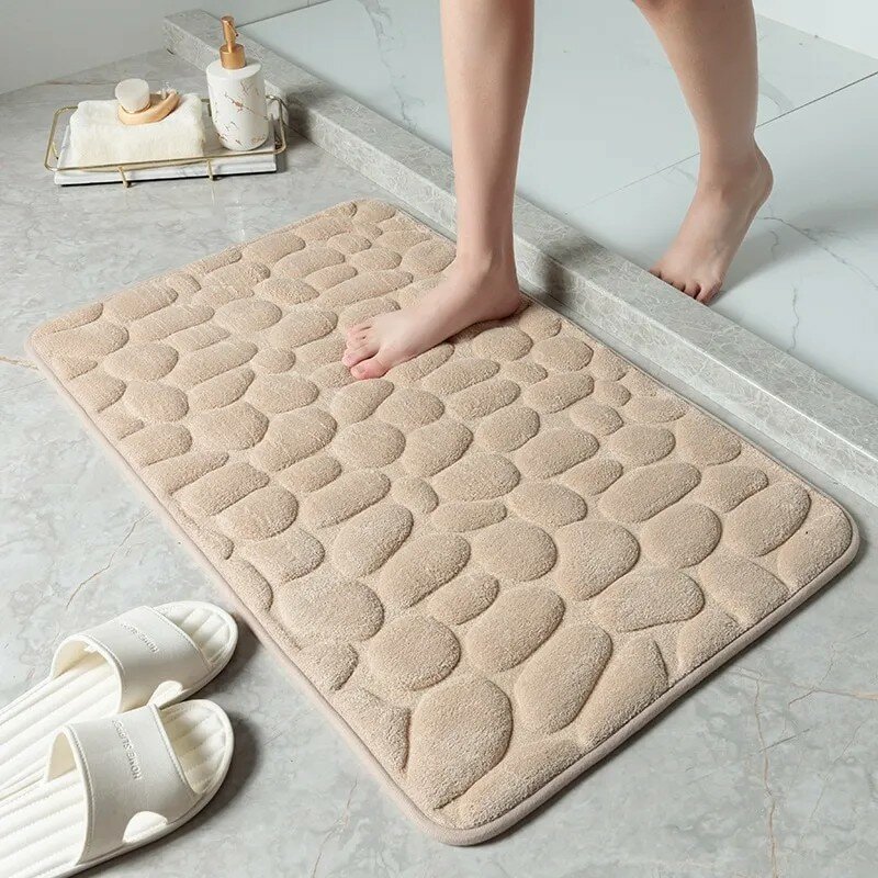 Коврик, Нескользящие коврики, подстилка для ванной комнаты с тиснением из булыжника, для ванной, для ванной комнаты, с эффектом памяти