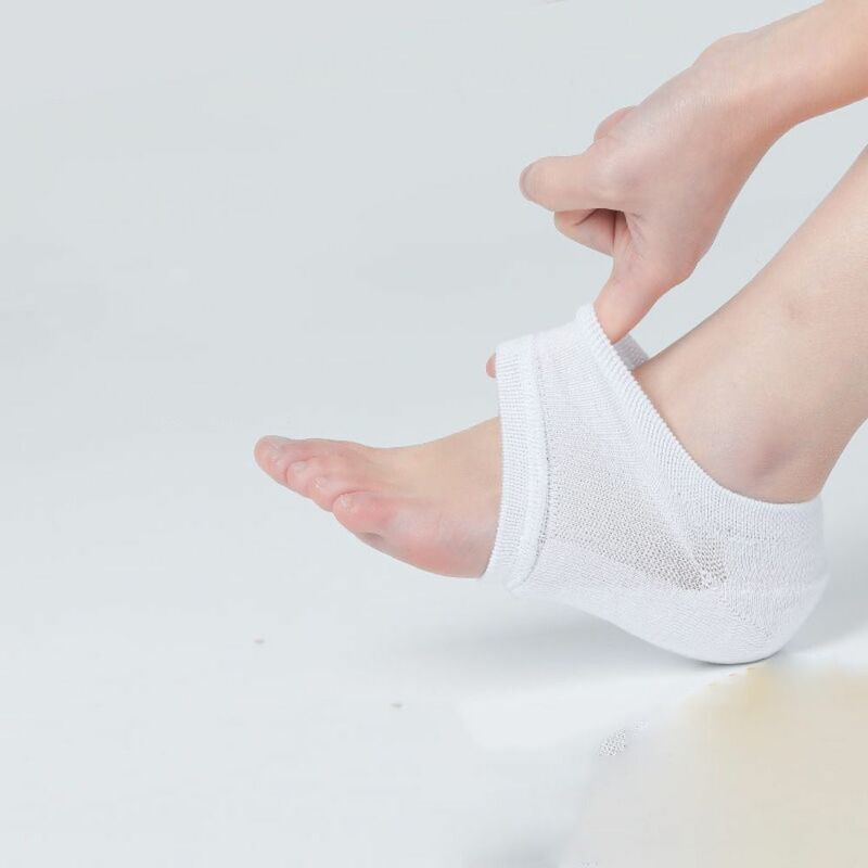 Calcetines de altura invisibles de silicona y algodón, cojín de tacón informal, plantilla oculta, almohadilla de protección para los pies, para exteriores, 2,0-4,0 cm