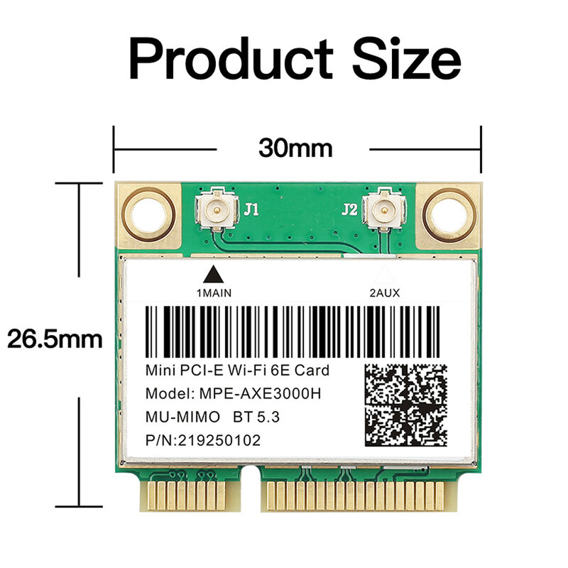 WiFi 6E AX210HMW Mini PCI-E Card Wifi Bluetooth 5.3 Cho Intel AX210 Mạng Wifi 6 AX200 802.11AX Không Dây