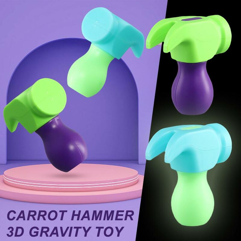 3D Gravity Hammer Carrot Hammer Decompression Push Printing Toy Decompression 3D Carrot Hammer Small Kid Gravity Card  D9Q9