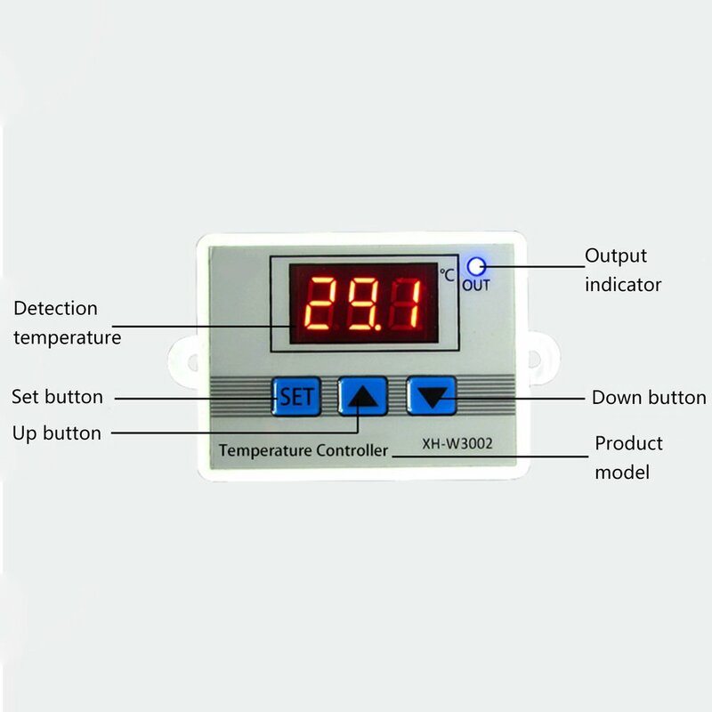 Microordenador Led con pantalla Digital, controlador de temperatura, termostato, medidor de interruptor de Control, XH-W3002