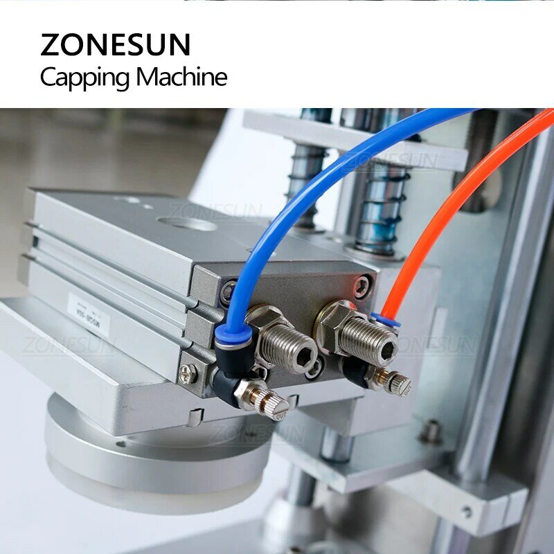 ZONESUN-máquina de tapado neumática semiautomática, equipo de torsión de botellas, tarro de escritorio, salsa de vidrio, ZS-XG450D de miel