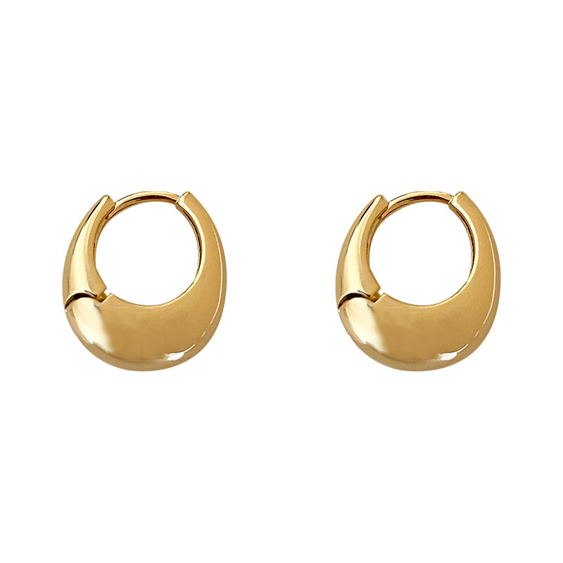 925 Perak Murni Antik Anting Bulat Emas untuk Wanita Trendi Anting Perhiasan Mencegah Alergi Pesta Aksesori Hadiah