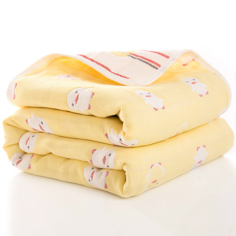 Colcha fina de verano de HoneyCherry para bebé, edredón para recién nacido, Toalla de baño de gasa de seis capas para bebé, mantas para bebé (tamaño 80x80)