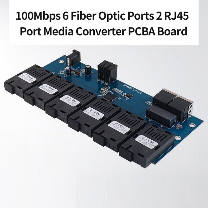 10/100m Single-Mode-Glasfaser schalter Konverter für optische Medien pcba 6x155m Glasfaser anschluss 2 rj45-Anschluss 20km sc schneller Ethernet-Switch