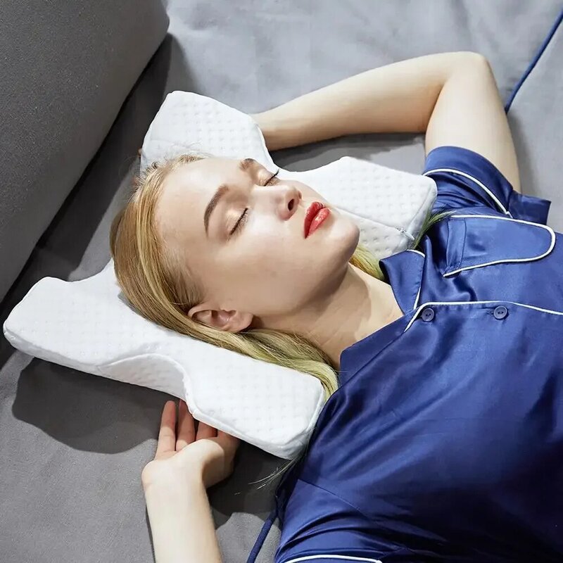 Almohada ortopédica de espuma para cuello y cuerpo, soporte de mano Cervical para dormir, diseño de memoria hueca