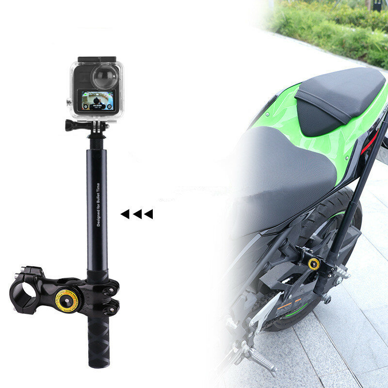 ที่ยึดรถจักรยานสำหรับรถจักรยานยนต์ Insta360 X3 X4พร้อมไม้เซลฟี่ที่มองไม่เห็นสำหรับอุปกรณ์เสริมชุดกล้องถ่ายภาพ GoPro Hero12 11 10 DJI
