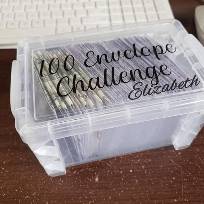 Envelope Challenge Box Set, Livro do planejador do orçamento para orçamento, 100pcs