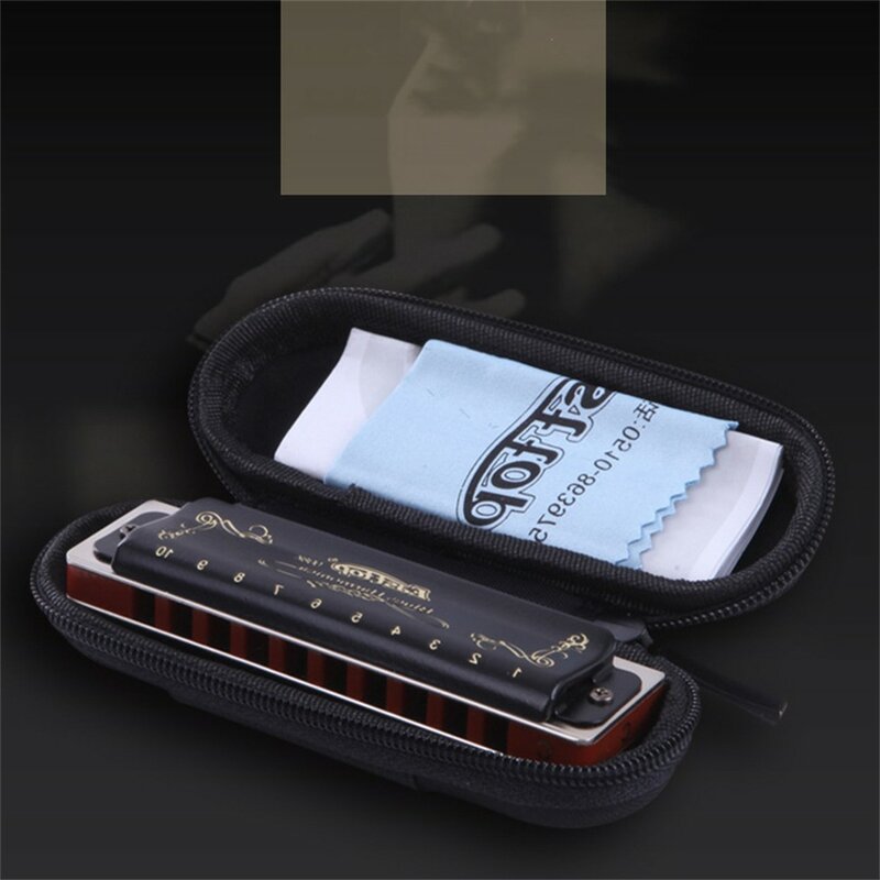 Blues Harmonica Harmonica Waterproof With Box 10hole Blues For Practise Show Portable Thick Base Plate Exquisitely