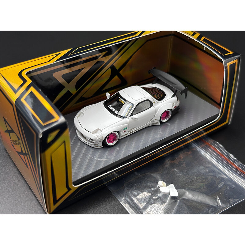 Полимерная модель автомобиля, коллекционная Миниатюрная игрушка, модель Pandem RX7 FD3S с погрешностью 404, 1:64