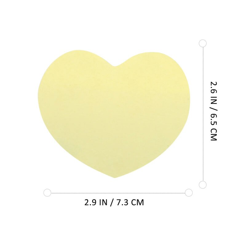 Bloc de notas con forma de corazón, 3 piezas, papel de notas, marcador de tiempo adhesivo