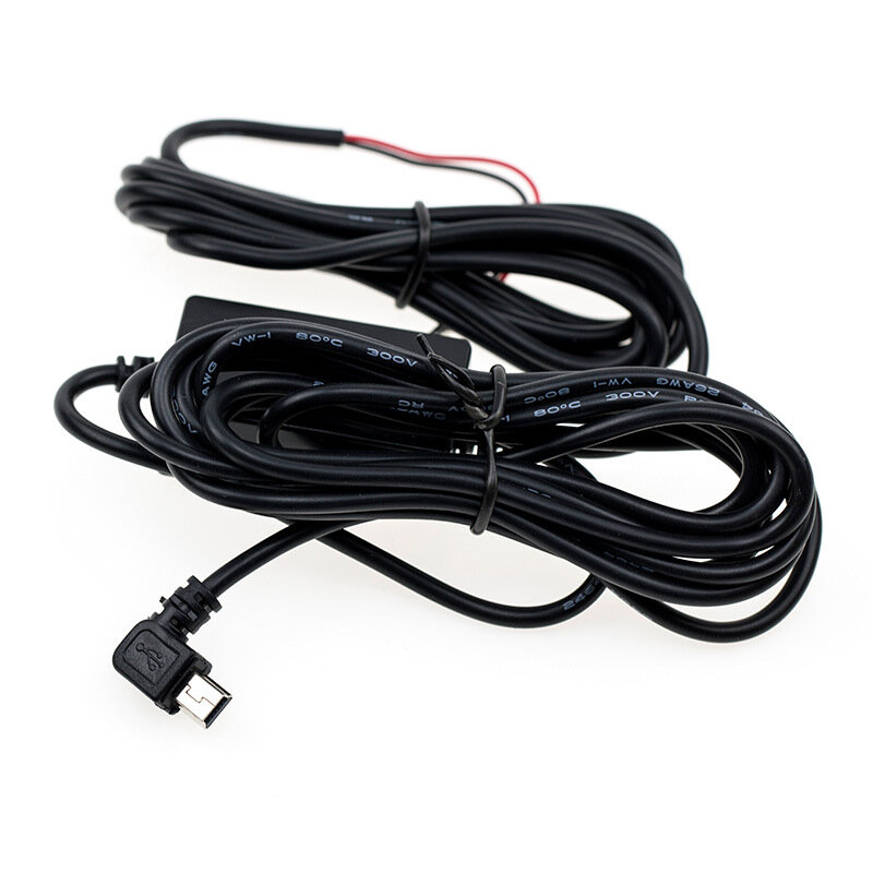Car DVR Exclusive Power Box Adapter DC Power 90° Left Micro USB Cable 3.5m 12V To 5V Universal